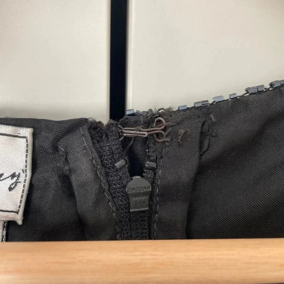 80’s Vintage Black Beaded Silk Top With Shear Sleeves S 2X (Large) New Year’s! - Picture 5 of 15